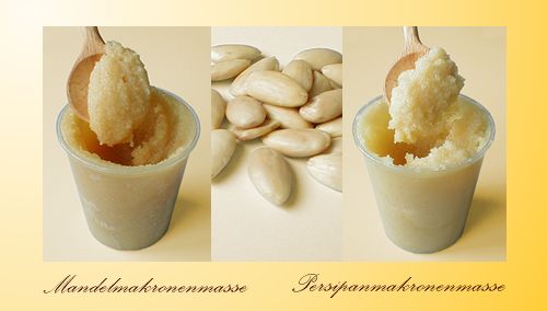 Almond and persipan macaroon pastes